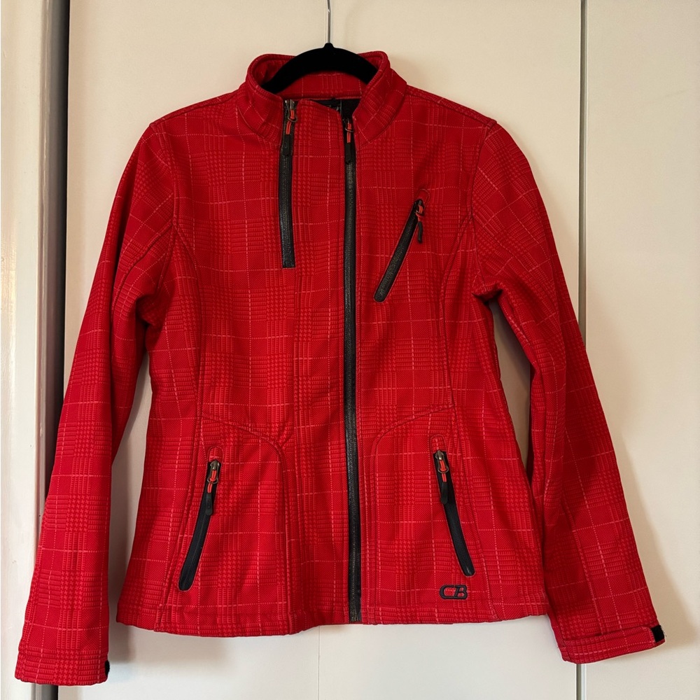 CB Sport Women’s Plaid Ski Jacket Small Red Insulated Winter Snow Coat